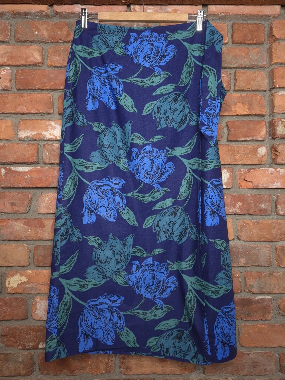 Liberty Plus Made in England 100% Cotton Floral Wrap Midi Skirt